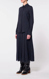 Dark Navy Multi / Chemisier Henri en laine - Dark Navy Multi