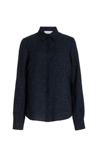 Dark Navy Multi / Chemisier Henri en laine - Dark Navy Multi