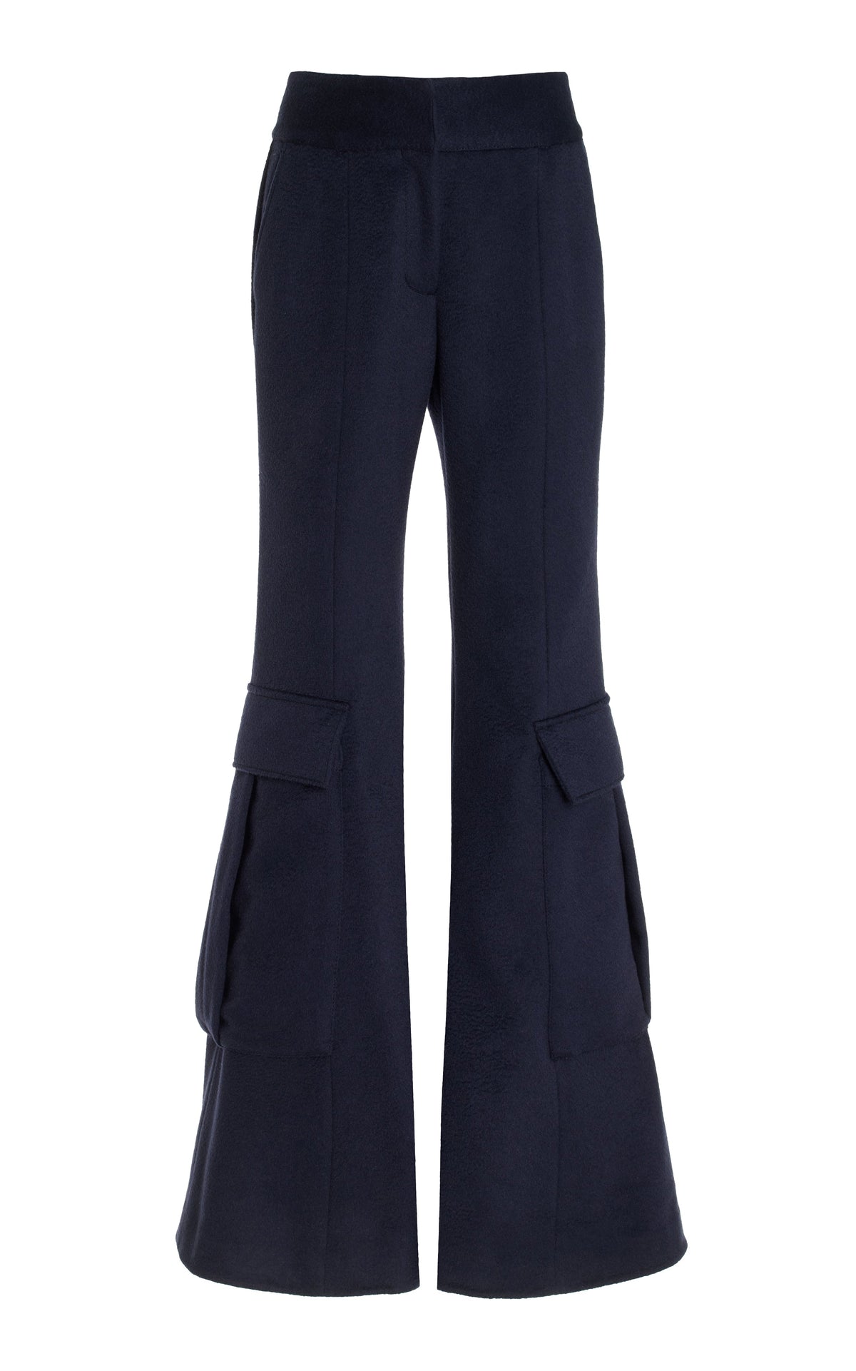 Bate Pant en bleu marine foncé zibeline cachemire coating