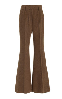 Rhein Pant en chocolat multicolore cachemire laine chevrons