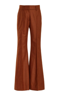 Rhein Pant en rouille chiné laine cachemire flanelle