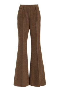 Rhein Pant en chocolat multicolore cachemire laine chevrons