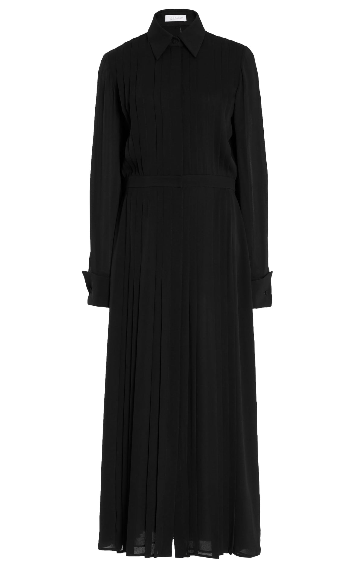 Delphine Dress en noir georgette sergé