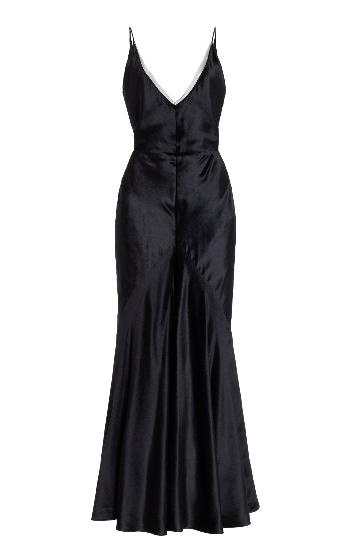 Brigita Dress en noir liquid soie velours