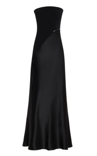 Chiki Dress en noir double soie satin