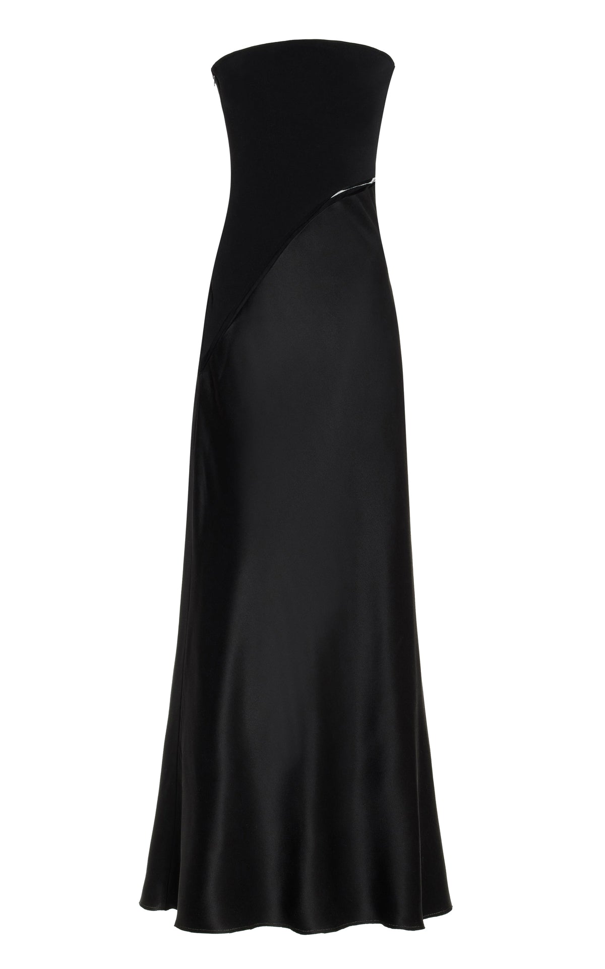 Chiki Dress en noir double soie satin