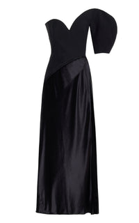 Giulia Dress en noir structured laine soie cady