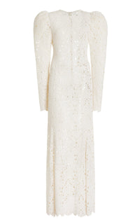 Lana Dress en ivoire cachemire dentelle