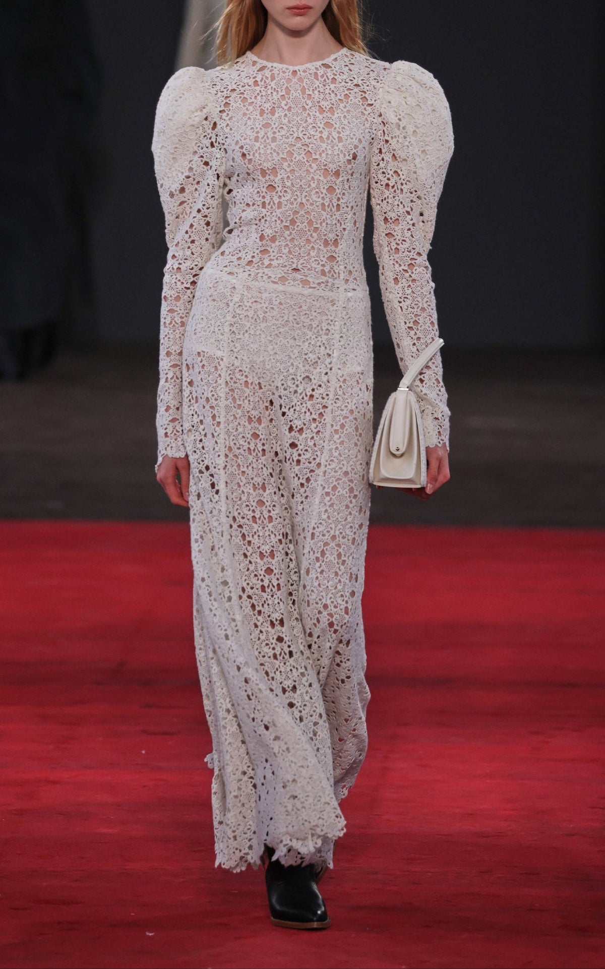 Lana Dress en ivoire cachemire dentelle
