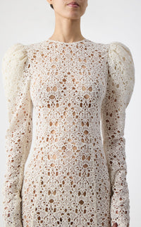 Lana Dress en ivoire cachemire dentelle