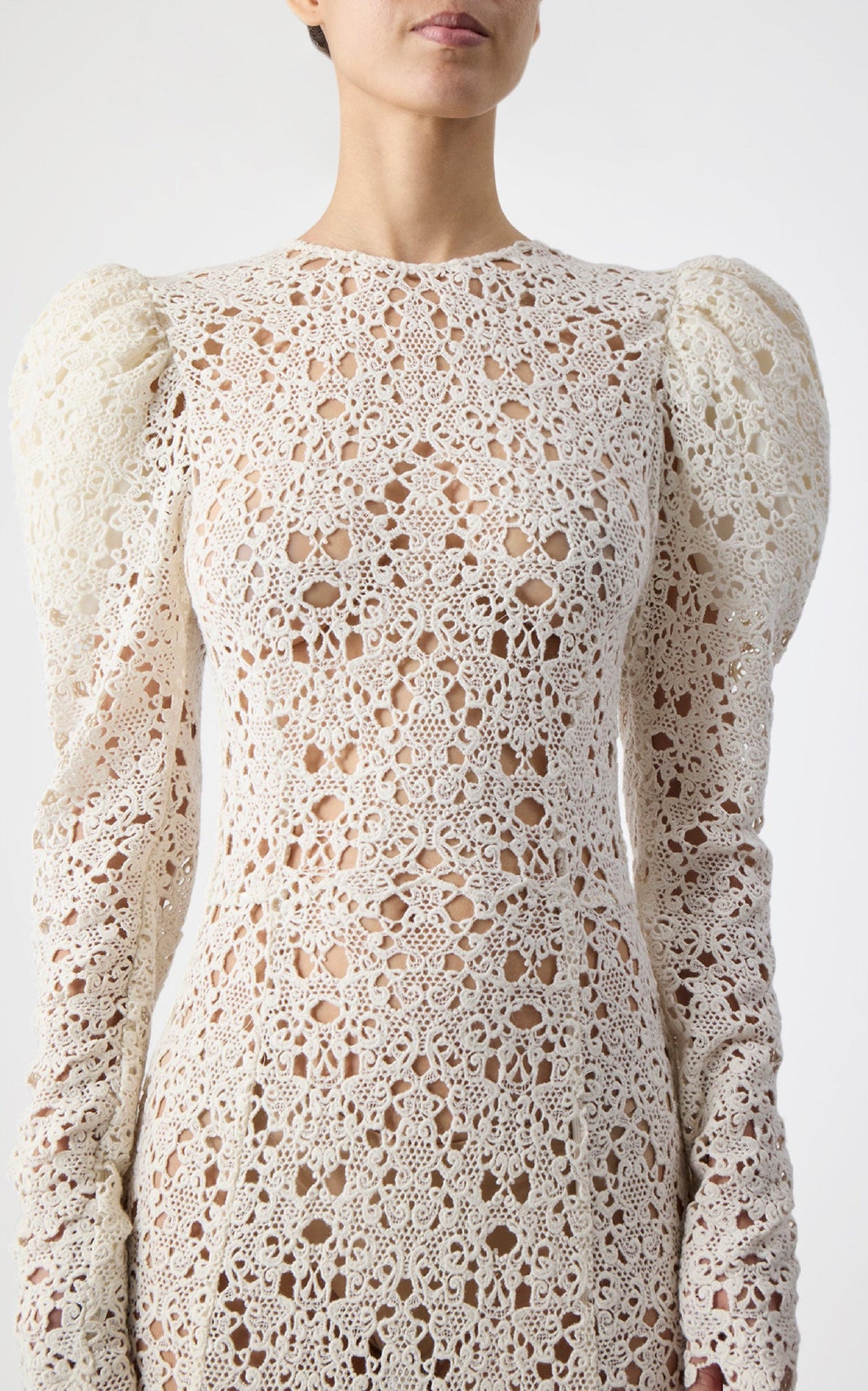 Lana Dress en ivoire cachemire dentelle