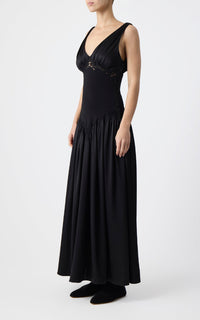 Highland Dress en noir double soie satin