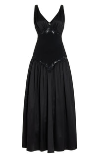 Black / Robe Highland en soie - Black