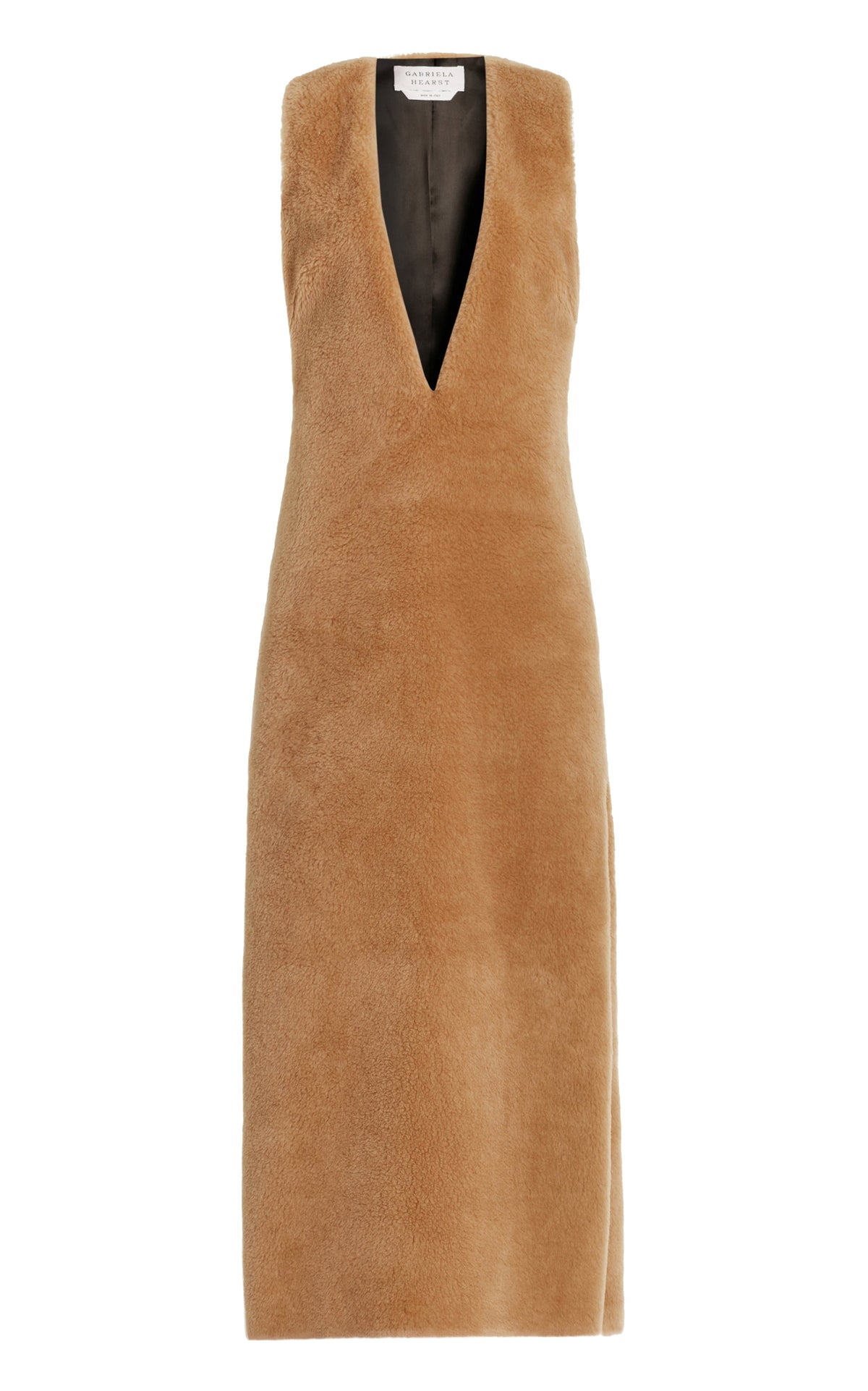 Orstone Dress en camel laine cachemire fur