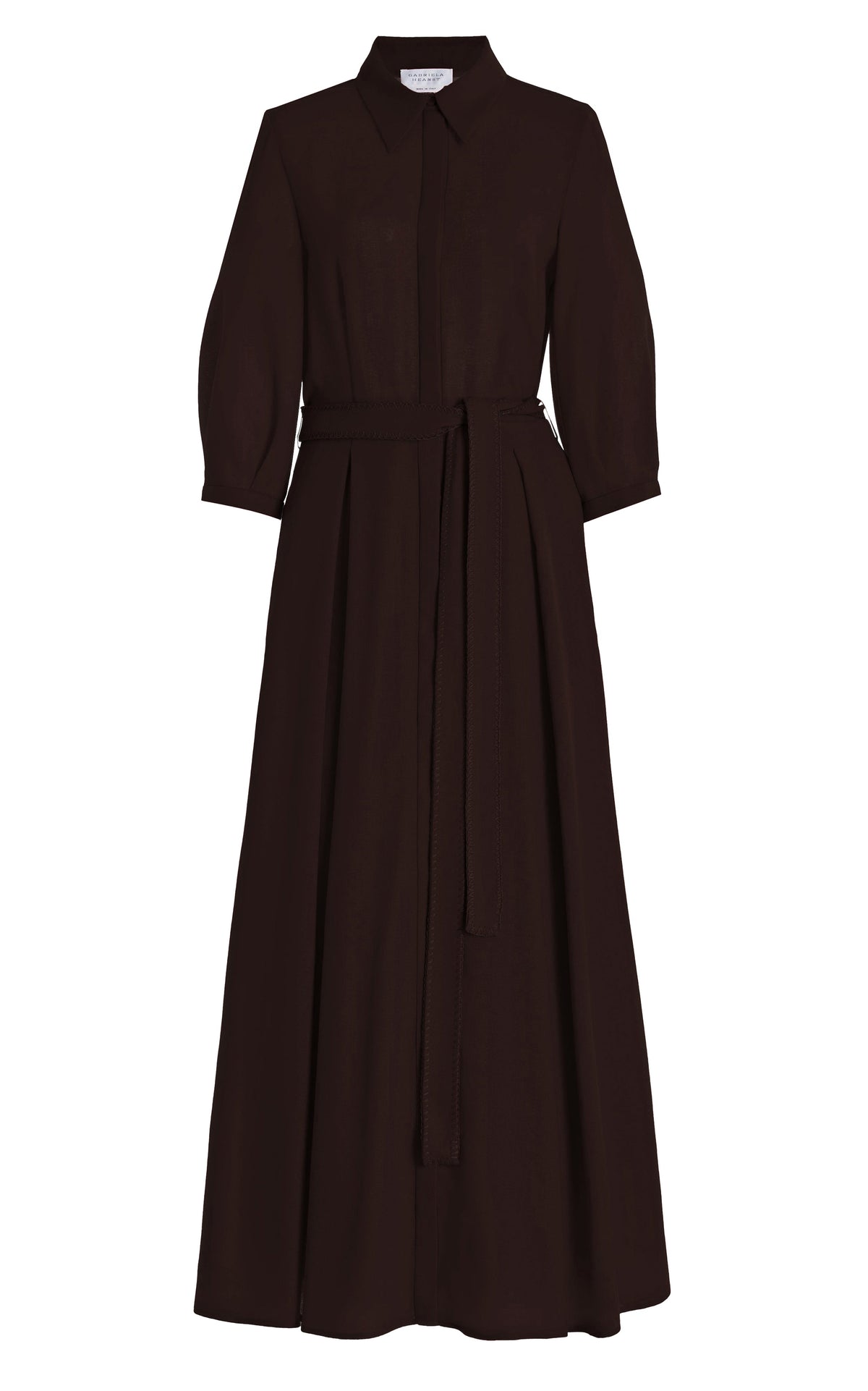 Andy Dress en chocolat pressed laine gauze