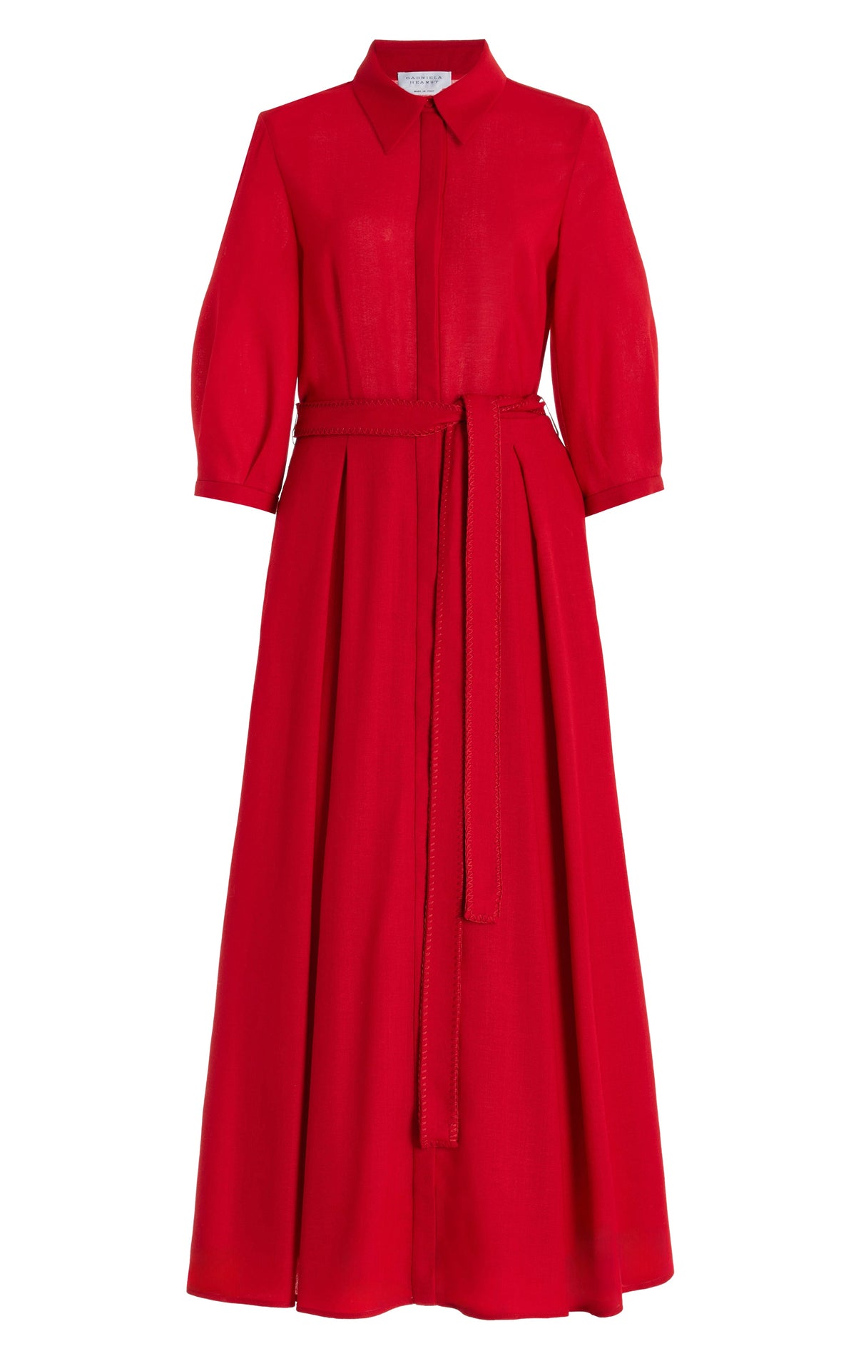 Andy Dress en rouge écarlate pressed laine gauze