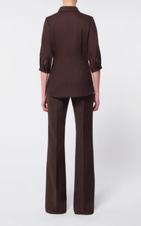 Hadley Top en chocolat pressed laine gauze