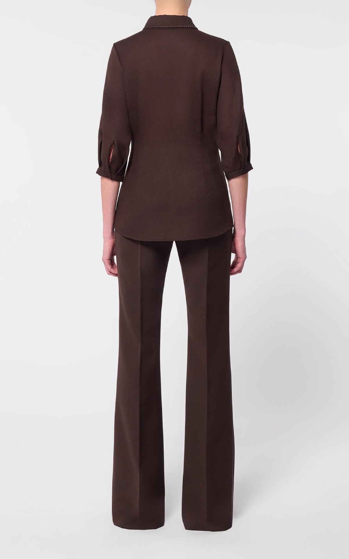 Hadley Top en chocolat pressed laine gauze