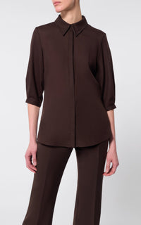 Chocolate / Blouse Hadley en laine - Chocolate
