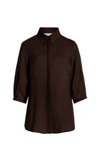 Chocolate / Blouse Hadley en laine - Chocolate