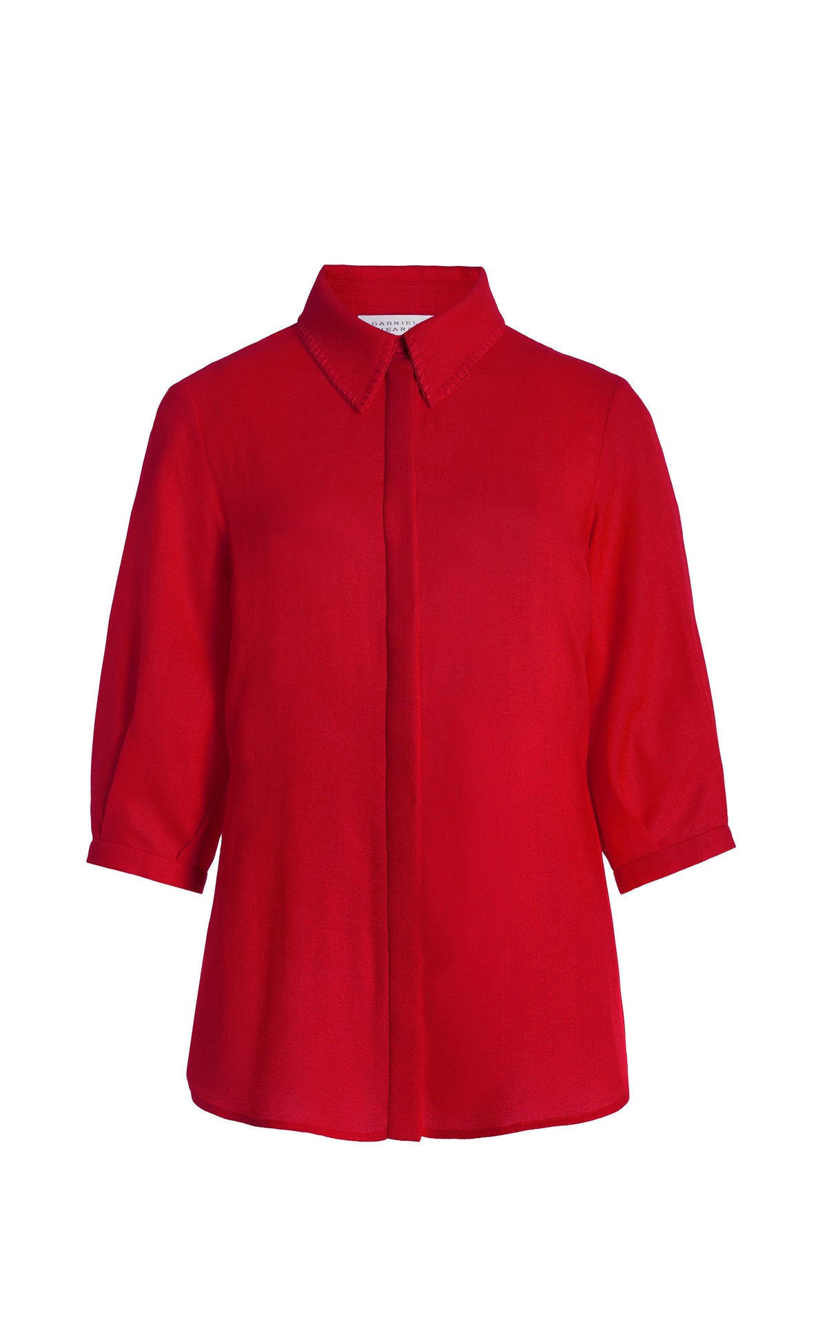 Hadley Top en rouge écarlate pressed laine gauze