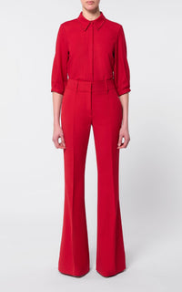 Hadley Top en rouge écarlate pressed laine gauze