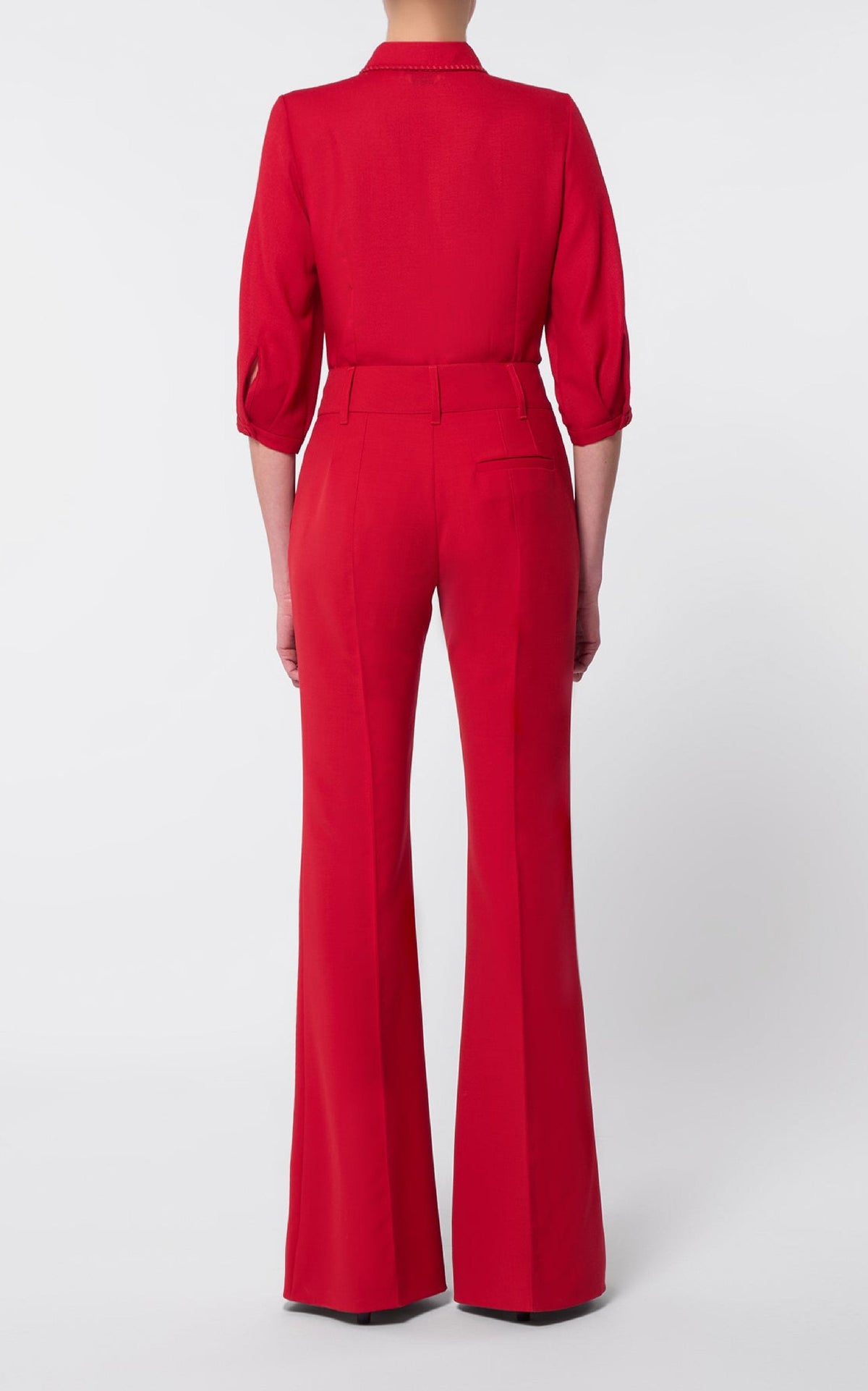 Hadley Top en rouge écarlate pressed laine gauze