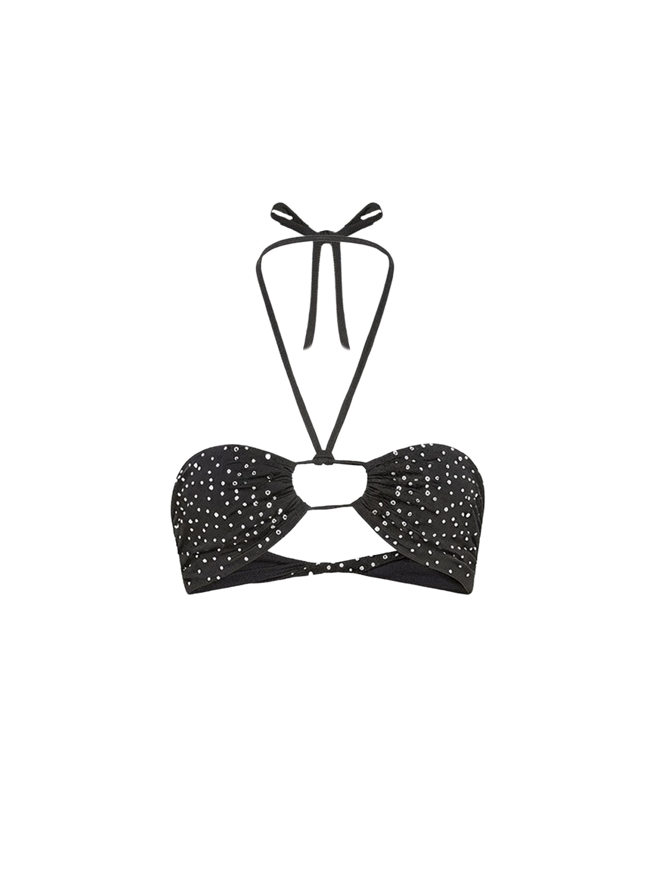 Strass swimming costume top - Nero