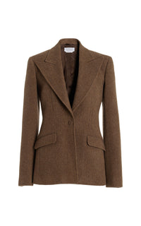 Chocolate Multi / Veste blazer Leiva en laine et cachemire - Chocolate Multi