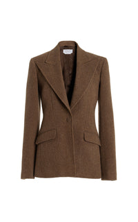 Leiva Blazer en chocolat multicolore cachemire laine chevrons