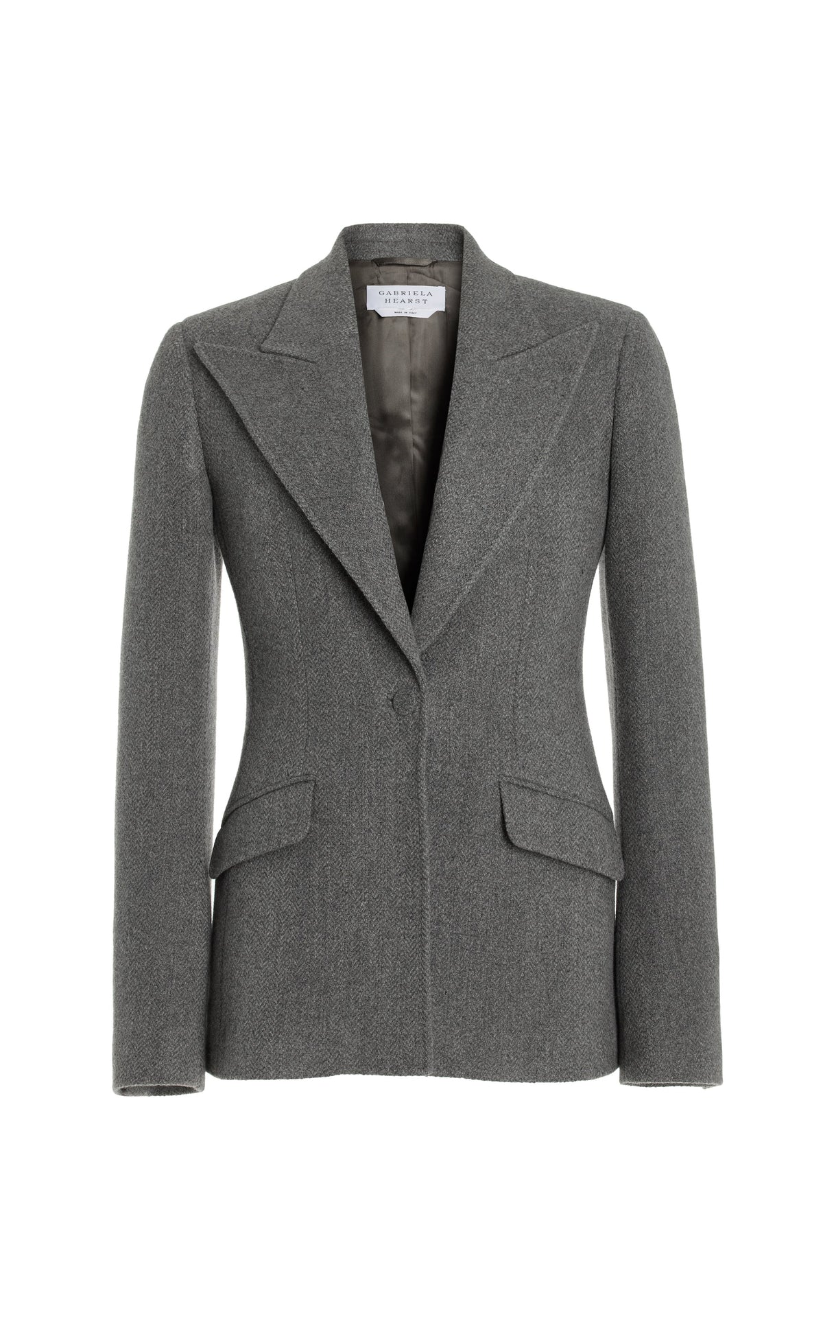 Leiva Blazer en dark gris multicolore cachemire laine chevrons