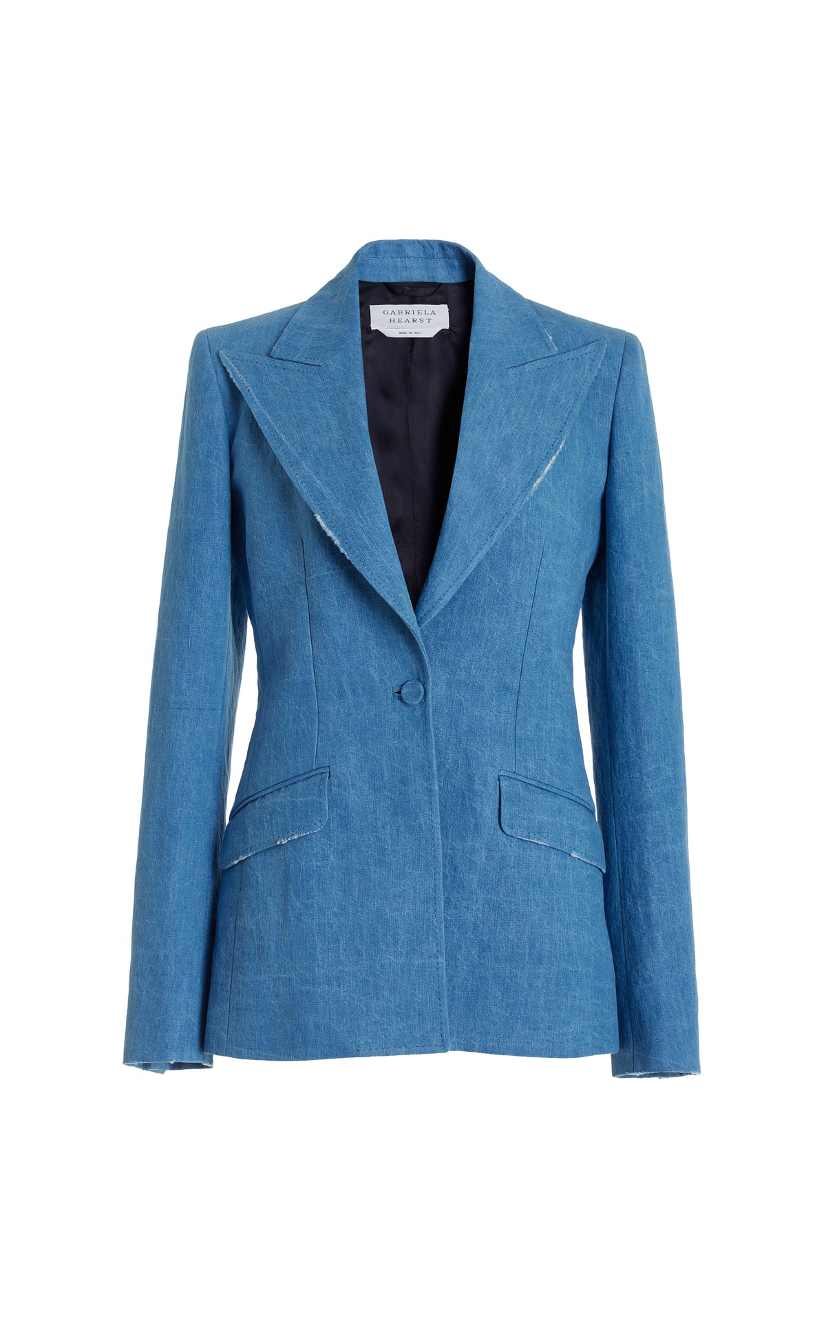 Leiva Blazer en denim bleu clair coton lin denim