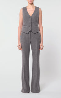 Coleridge Vest en dark gris multicolore cachemire laine chevrons