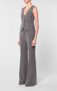 Coleridge Vest en dark gris multicolore cachemire laine chevrons