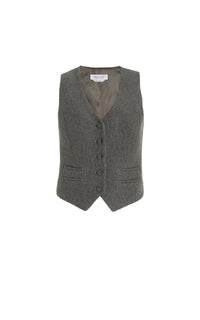 Coleridge Vest en dark gris multicolore cachemire laine chevrons