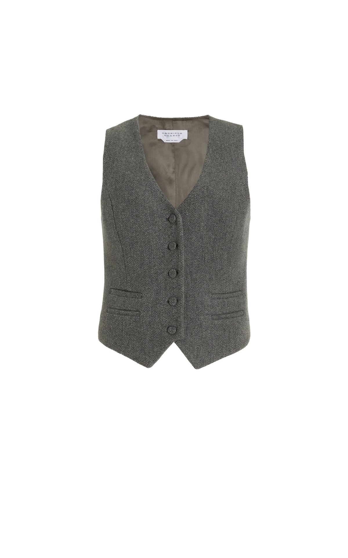 Coleridge Vest en dark gris multicolore cachemire laine chevrons