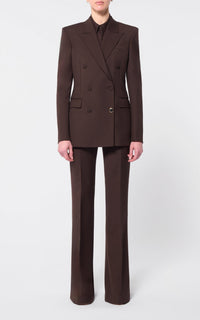 Chocolate / Veste blazer Gavin en laine - Chocolate