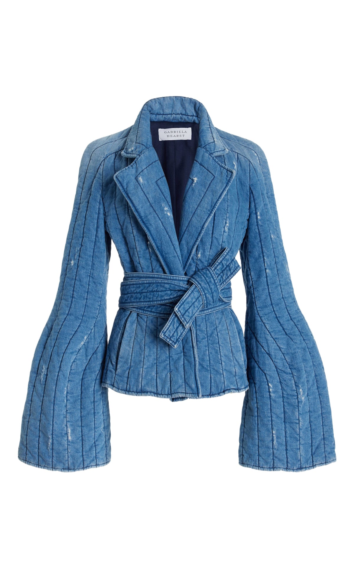 Light Blue Denim / Veste Merve à panneaux matelassés - Light Blue Denim
