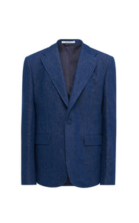 Leiva Blazer en denim coton lin denim