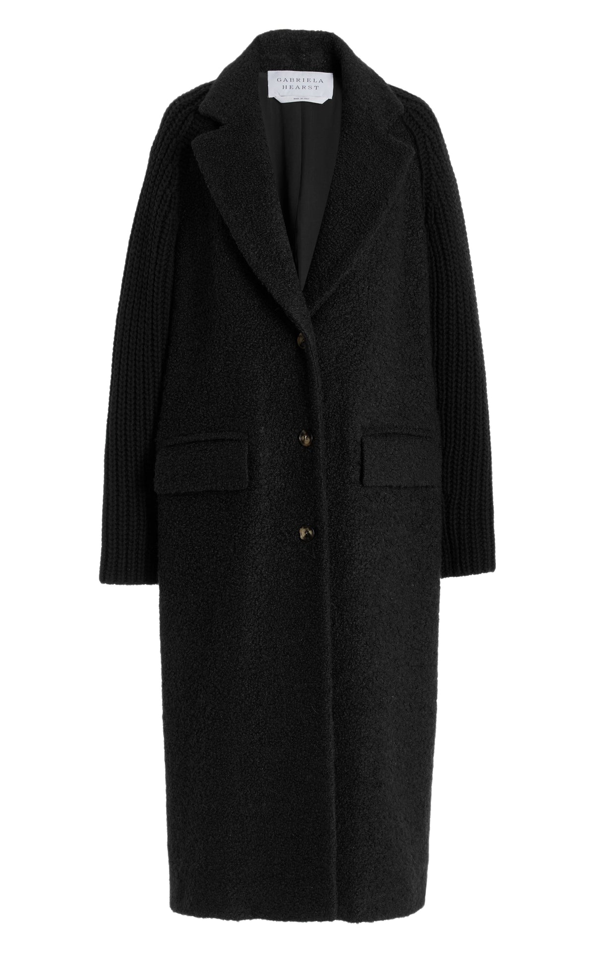Black / Manteau Charles en cachemire et laine - Black