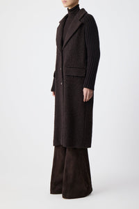 Chocolate / Manteau Charles cachemire et laine - Chocolate