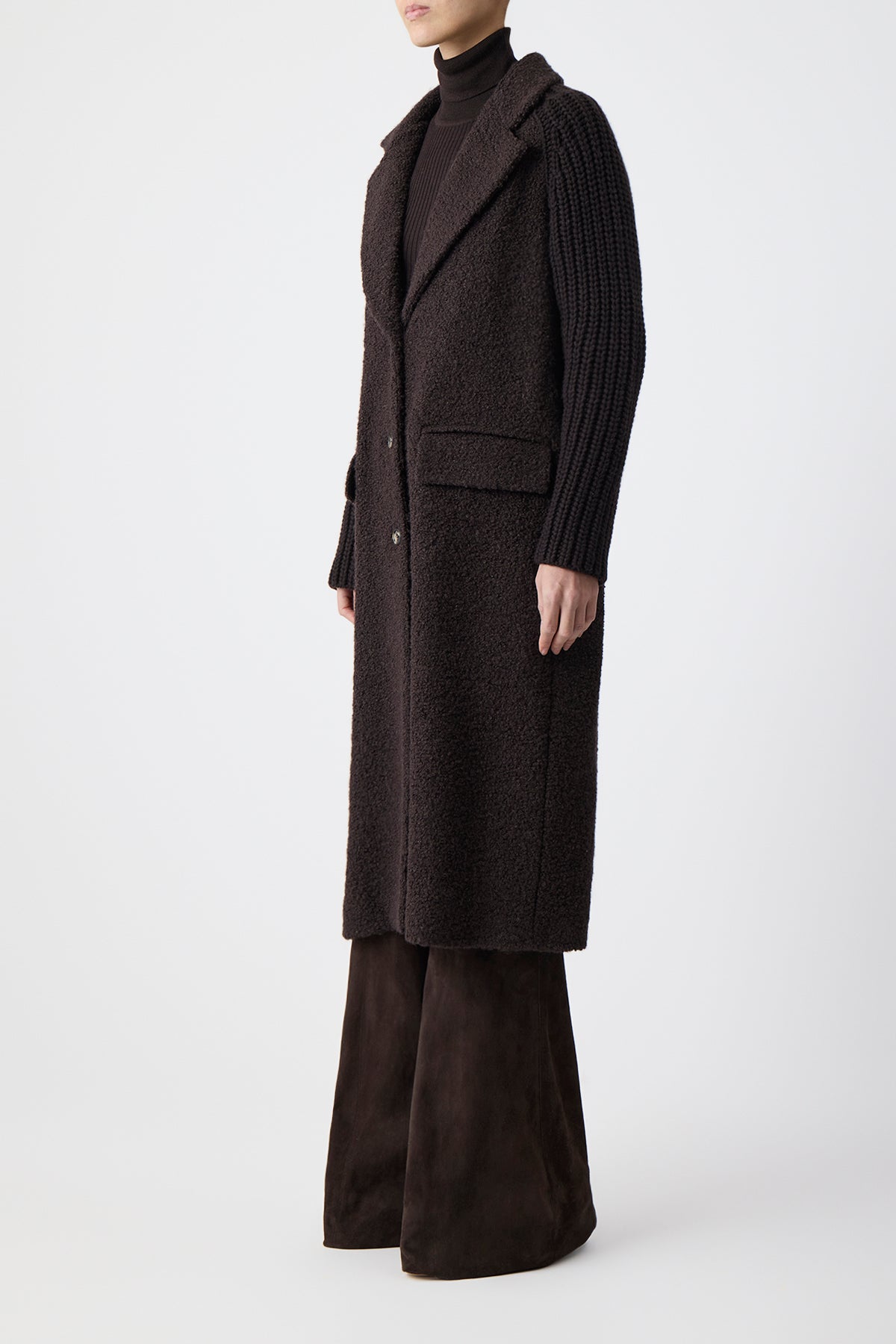 Chocolate / Manteau Charles cachemire et laine - Chocolate
