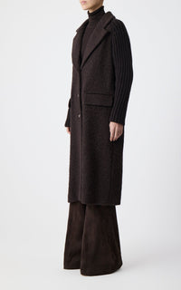 Chocolate / Manteau Charles en cachemire et laine - Chocolate