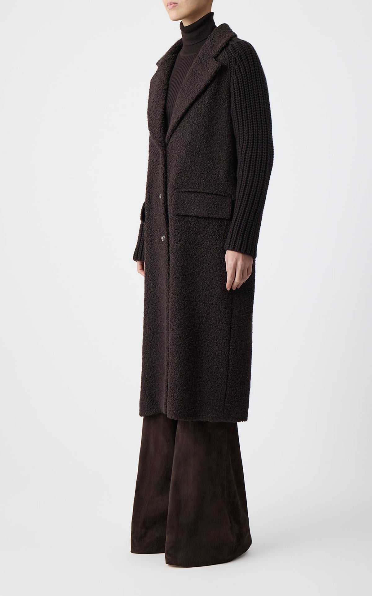 Chocolate / Manteau Charles en cachemire et laine - Chocolate