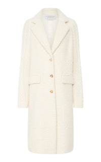 Charles Coat en ivoire eco cachemire bouclette