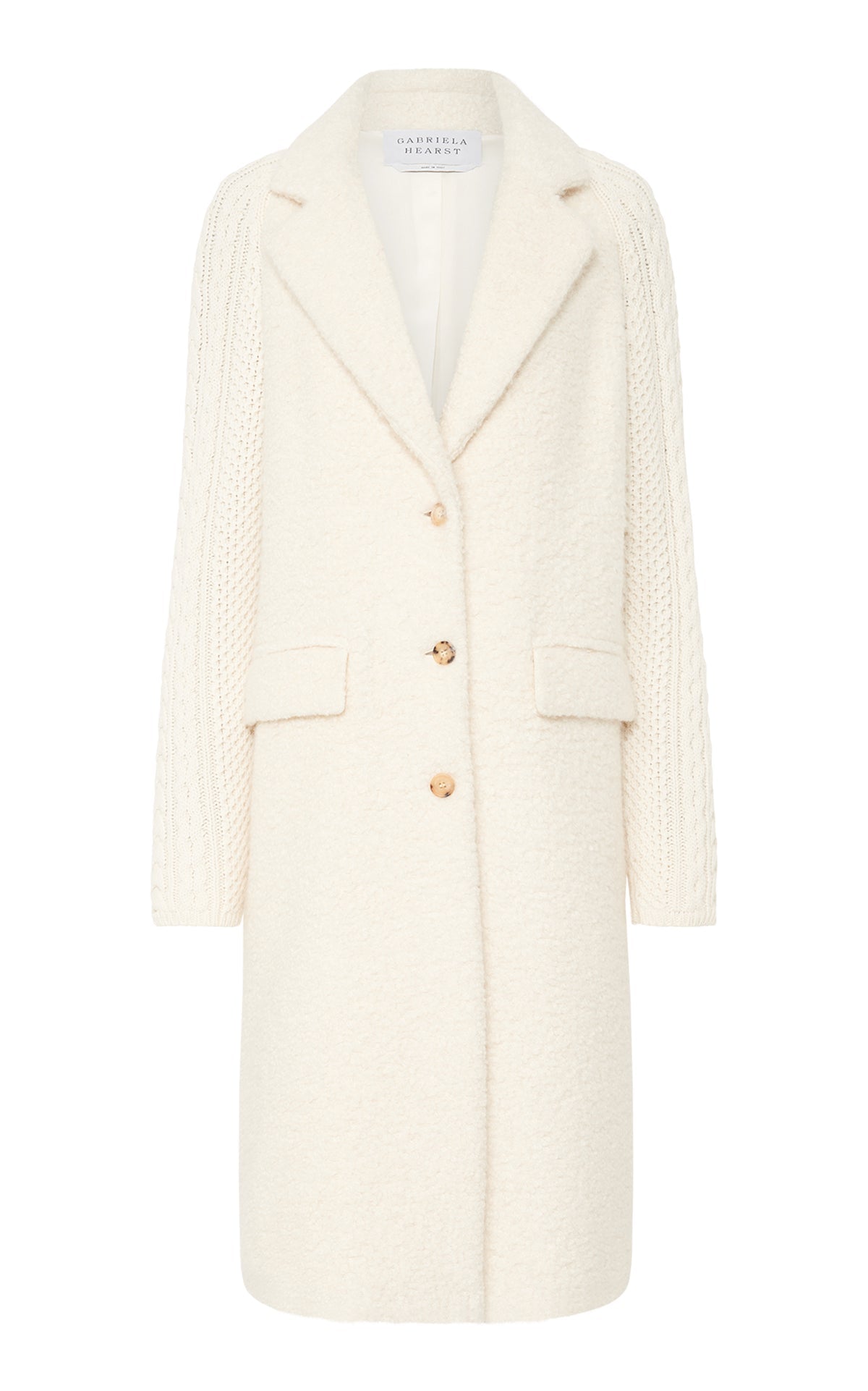 Charles Coat en ivoire eco cachemire bouclette