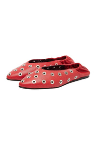 Ballerines Charlotte en cuir - Rouge