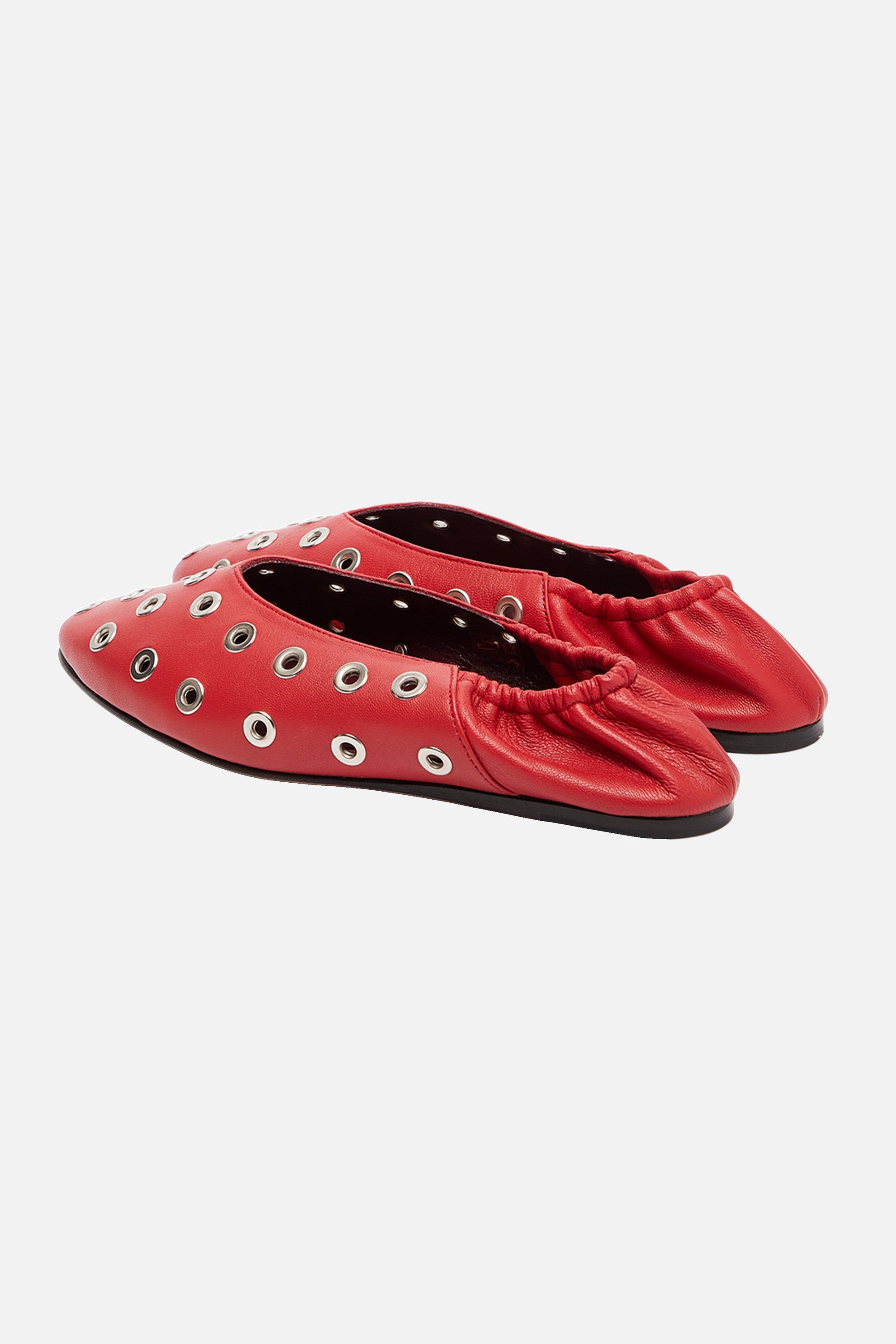 Ballerines Charlotte en cuir - Rouge
