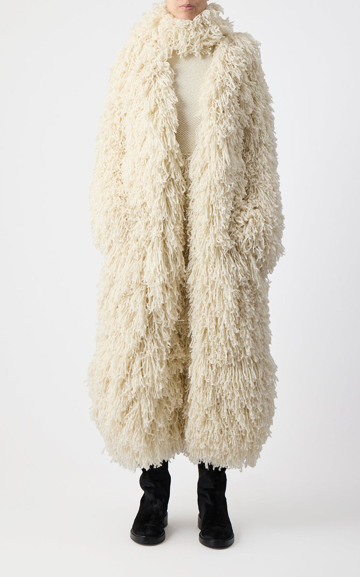 Ivory / Écharpe Hargreaves en laine et cachemire - Ivory