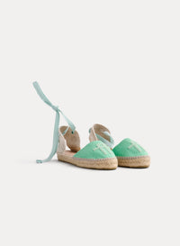 Espadrilles avec logo en lin - Mint
